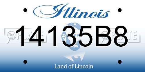 14135B8 Illinois License Plate