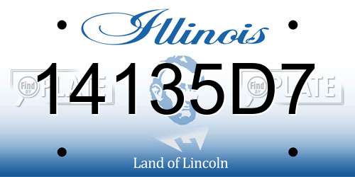 14135D7 Illinois License Plate