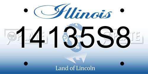 14135S8 Illinois License Plate