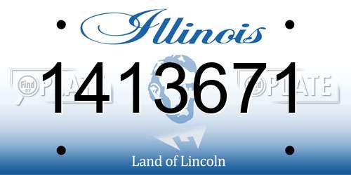 1413671 Illinois License Plate