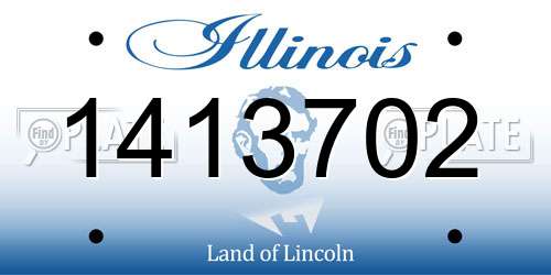 1413702 Illinois License Plate