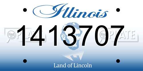 1413707 Illinois License Plate