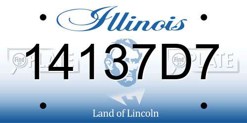 14137D7 Illinois License Plate