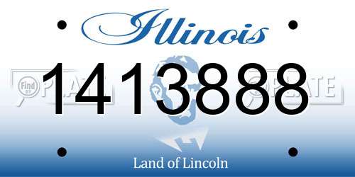 1413888 Illinois License Plate