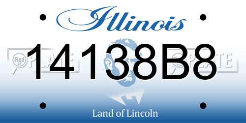 14138B8 Illinois License Plate
