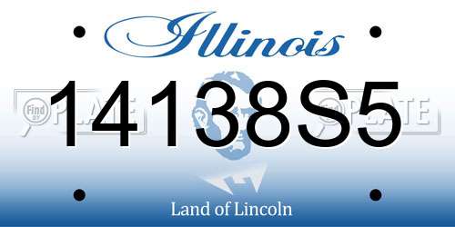 14138S5 Illinois License Plate