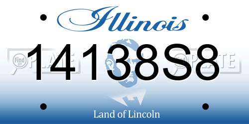 14138S8 Illinois License Plate