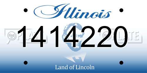 1414220 Illinois License Plate