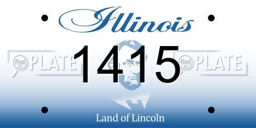 1415 Illinois License Plate