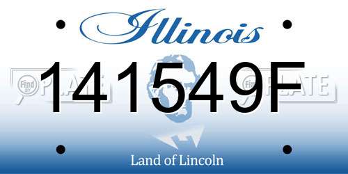 141549F Illinois License Plate