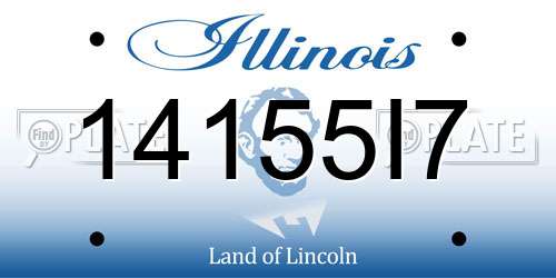 14155I7 Illinois License Plate