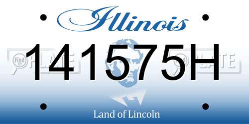 141575H Illinois License Plate