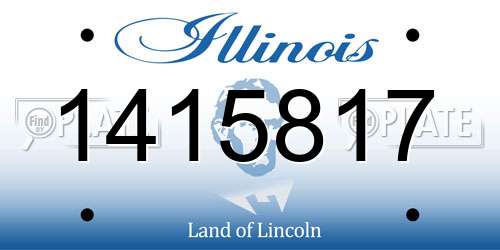 1415817 Illinois License Plate
