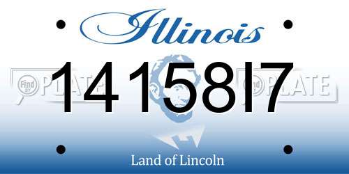 14158I7 Illinois License Plate