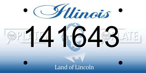 141643 Illinois License Plate