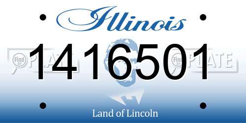 1416501 Illinois License Plate