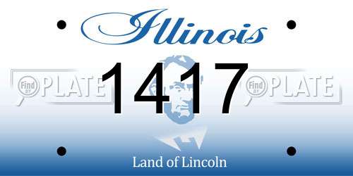 1417 Illinois License Plate