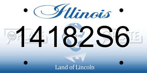 14182S6 Illinois License Plate