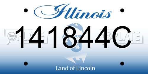141844C Illinois License Plate