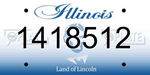 1418512 Illinois License Plate