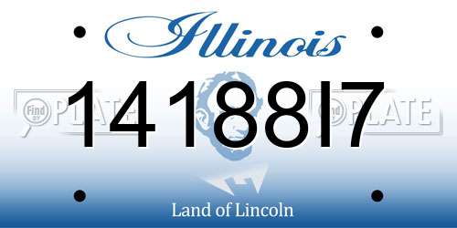 14188I7 Illinois License Plate