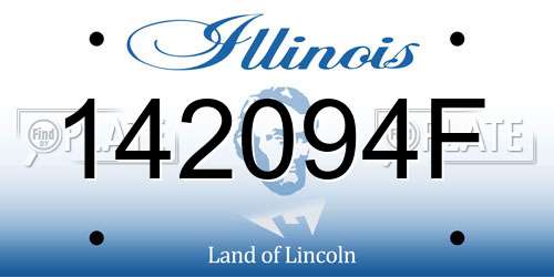 142094F Illinois License Plate