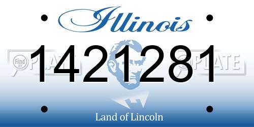 1421281 Illinois License Plate