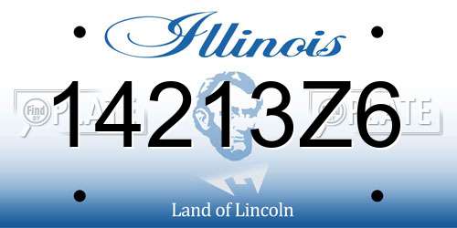 14213Z6 Illinois License Plate