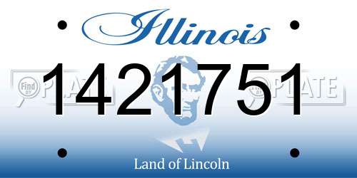 1421751 Illinois License Plate
