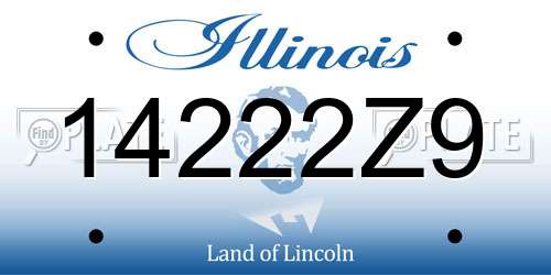 14222Z9 Illinois License Plate