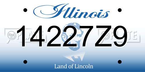 14227Z9 Illinois License Plate