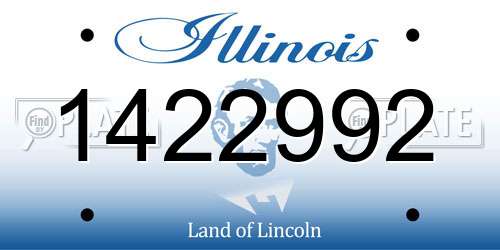 1422992 Illinois License Plate