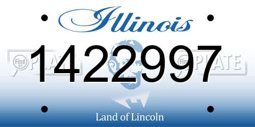 1422997 Illinois License Plate