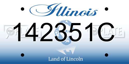 142351C Illinois License Plate