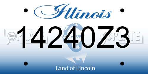 14240Z3 Illinois License Plate