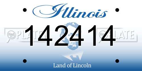 142414 Illinois License Plate