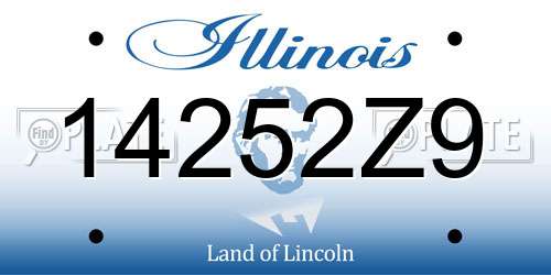 14252Z9 Illinois License Plate