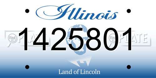 1425801 Illinois License Plate