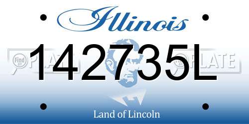 142735L Illinois License Plate