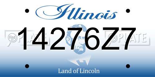 14276Z7 Illinois License Plate