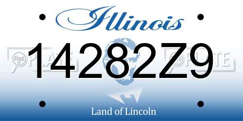 14282Z9 Illinois License Plate