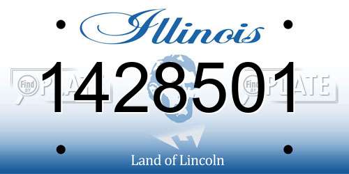 1428501 Illinois License Plate