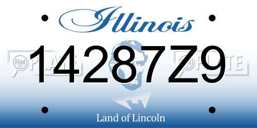 14287Z9 Illinois License Plate