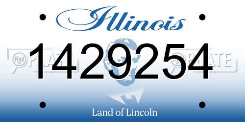 1429254 Illinois License Plate