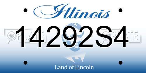 14292S4 Illinois License Plate