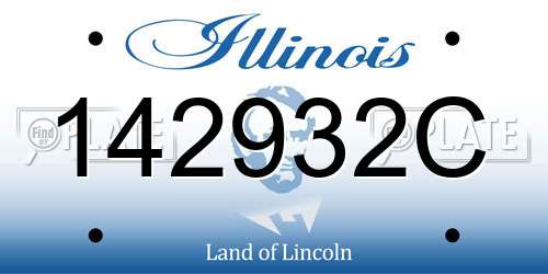142932C Illinois License Plate