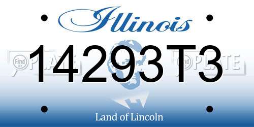 14293T3 Illinois License Plate