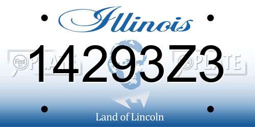 14293Z3 Illinois License Plate