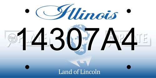 14307A4 Illinois License Plate