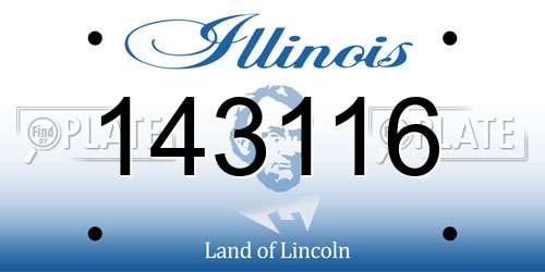143116 Illinois License Plate